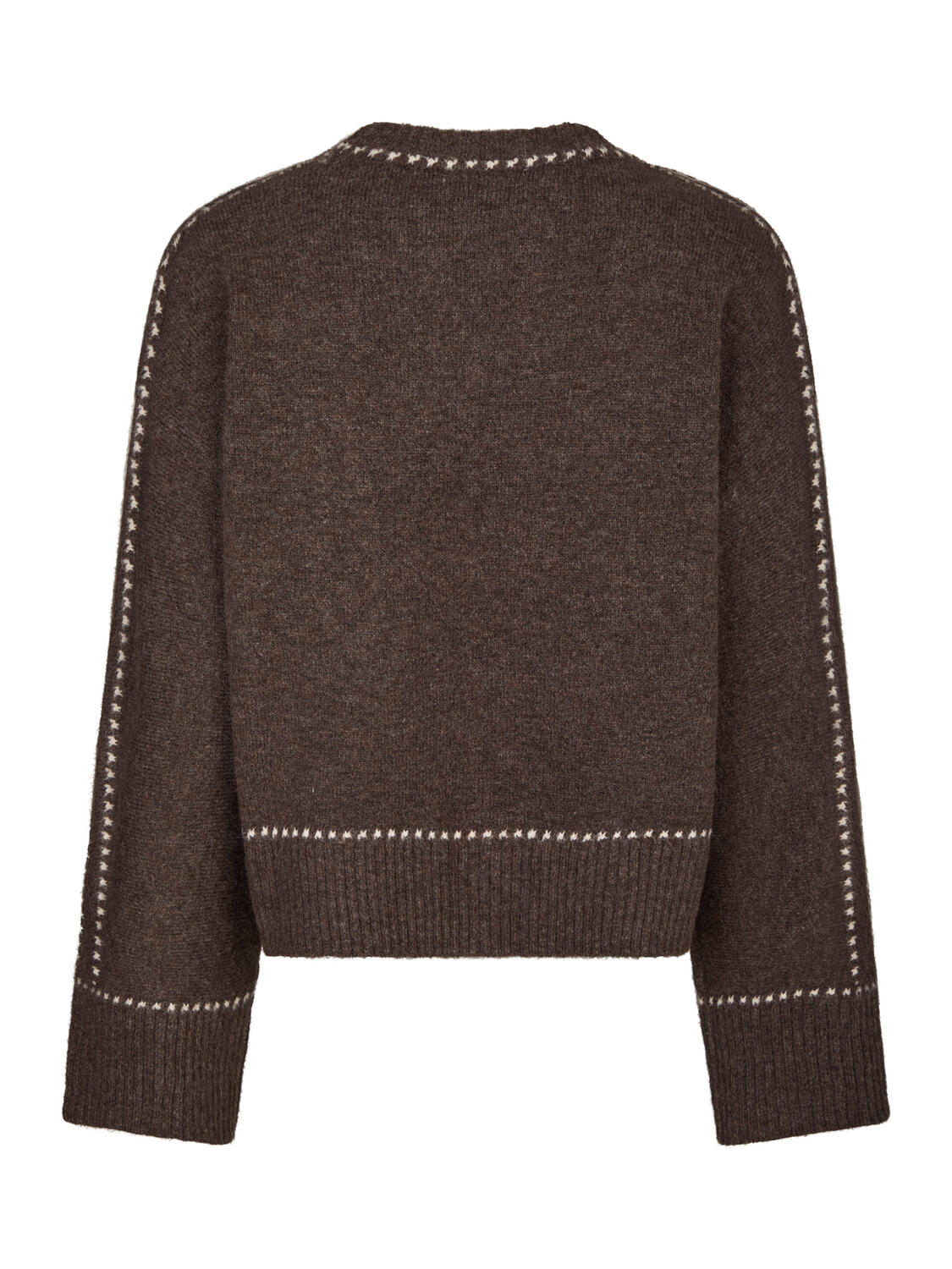 Roeme Stitch striktrøje - Brown Melange